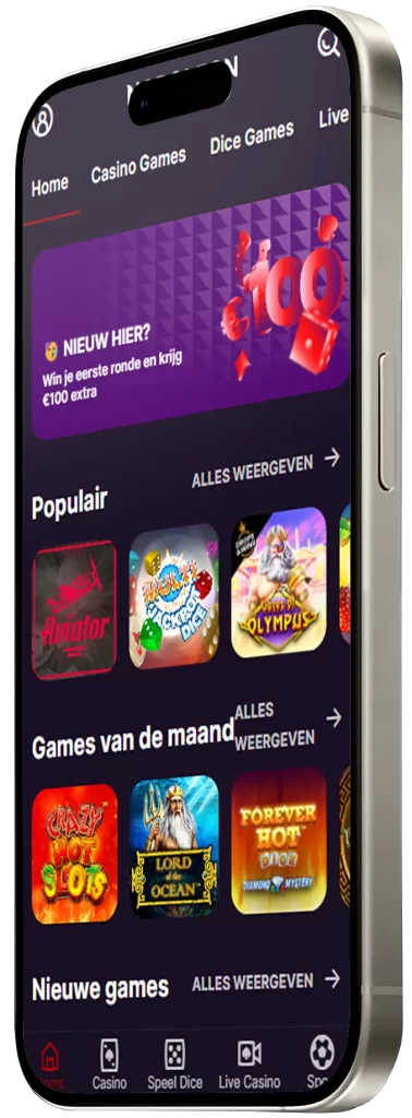 Startpagina op app