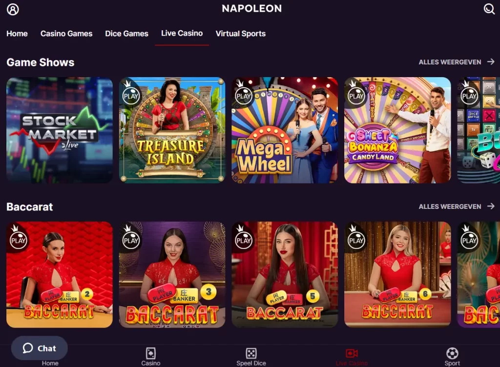 Live Napoleon Games slots